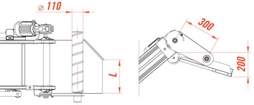Dimenzije integriranega spiralnega valjčnega ločevalnika dolivkov