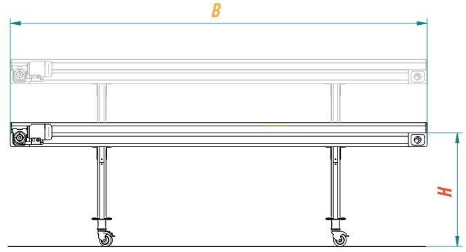 PA dimenzije transportnega traku transporterja