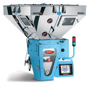 Moretto DGM Gravix 200 gravimetrični dozirnik / dozator za barvo masterbatch mlevec regenerat več komponent