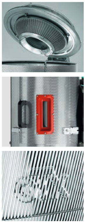 Xcomb detajli -  narebričeno ohišje, velika vrata in konični filter
